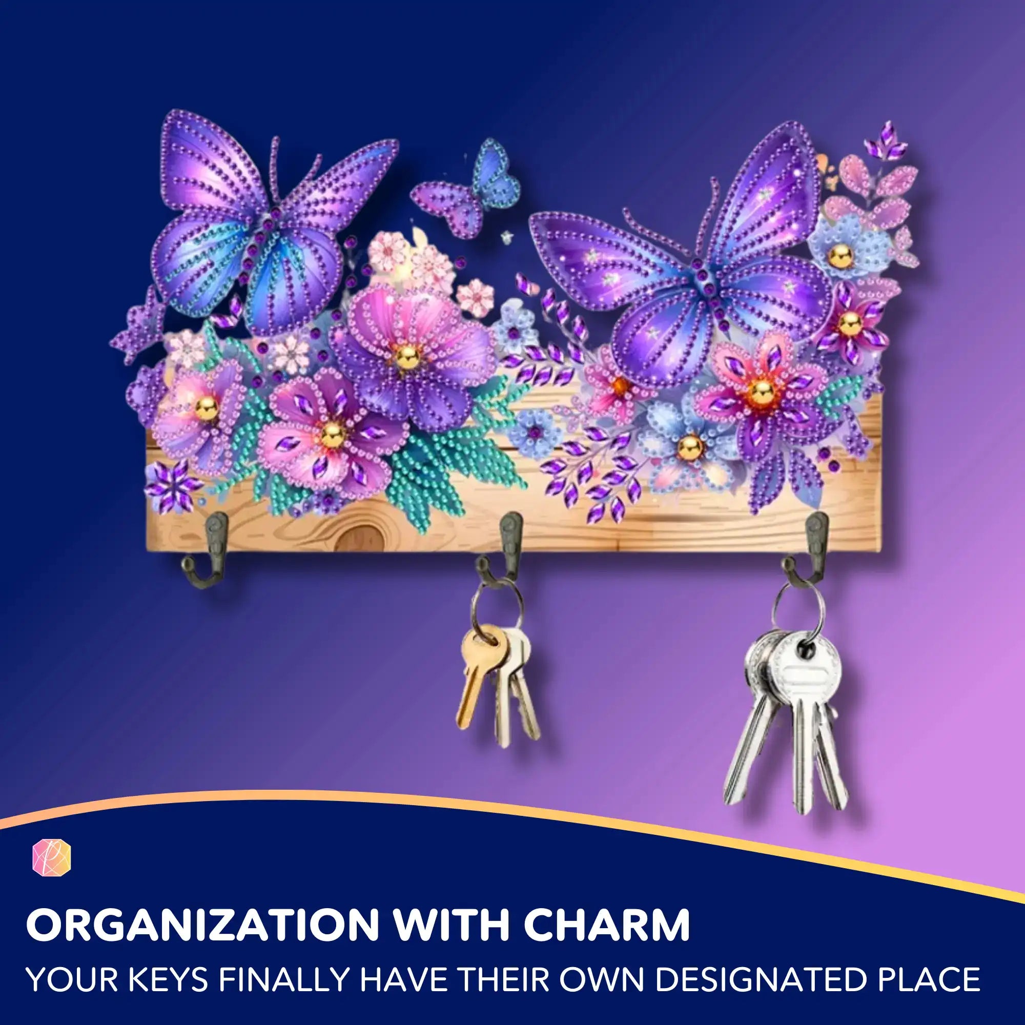 Diamond Painting Key Holder Butterflies