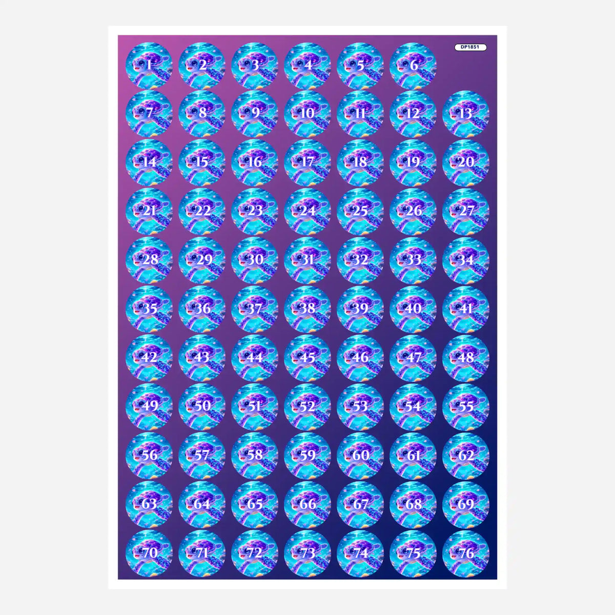 Small Jar Stickers - Star Turtle