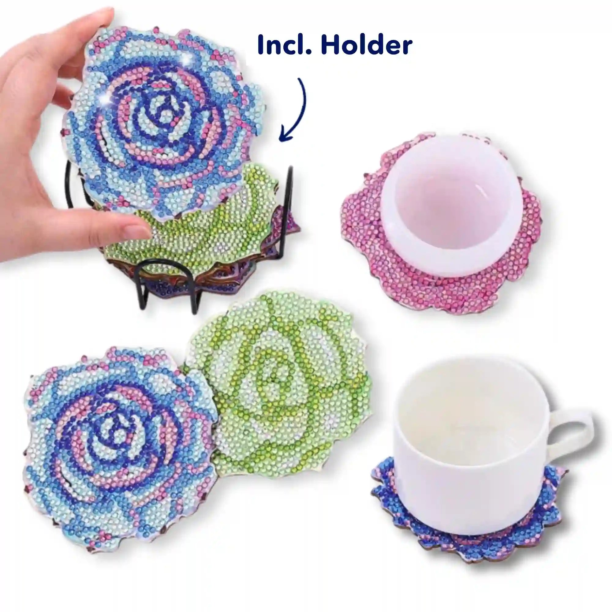 Diamond Painting - Coaster "Purple Flowers"