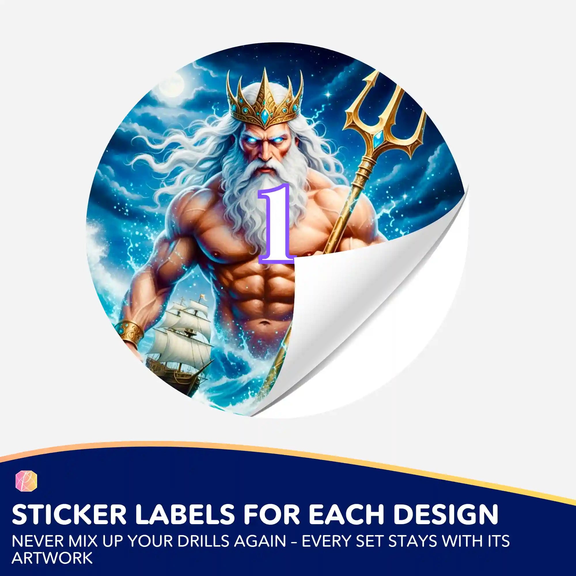 Small Jar Stickers - Poseidon