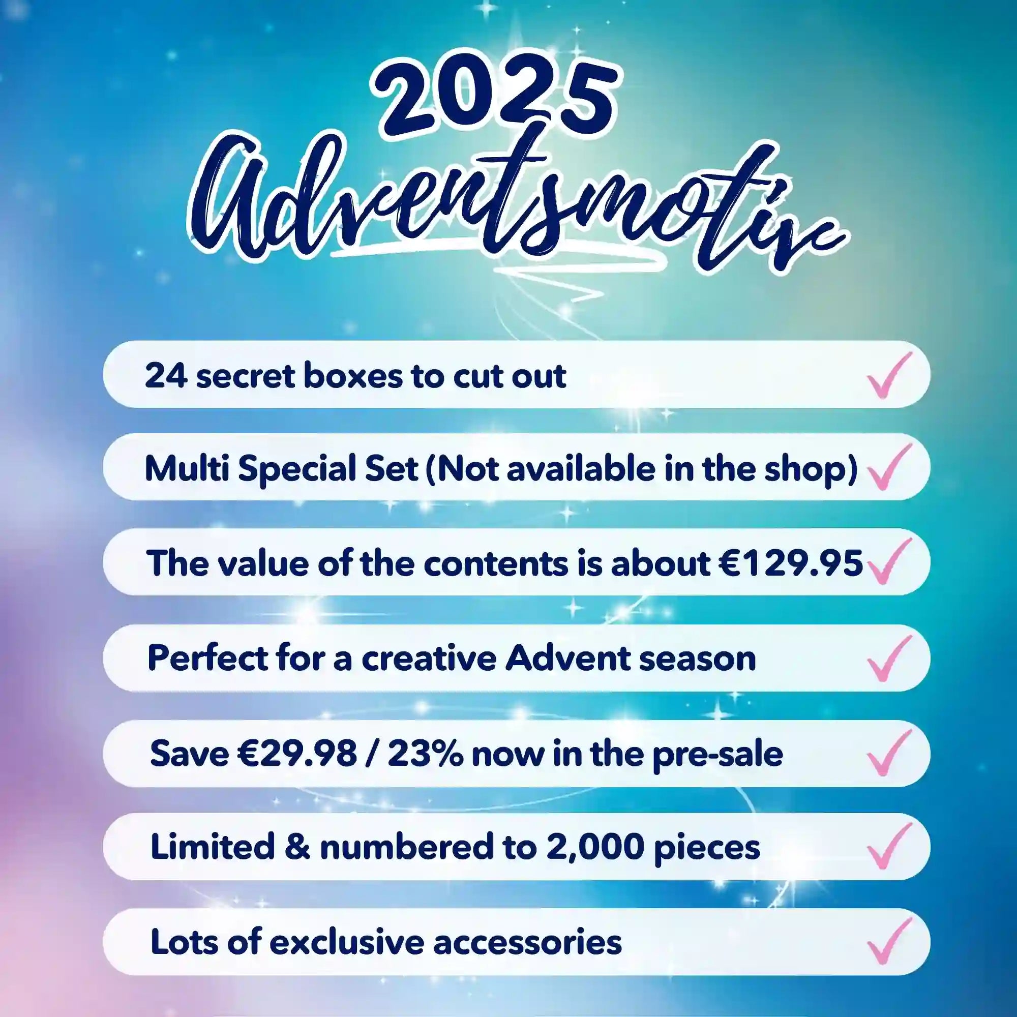 Diamond Painting “Advent Calendar Design” with 24 Sections – Limited Edition