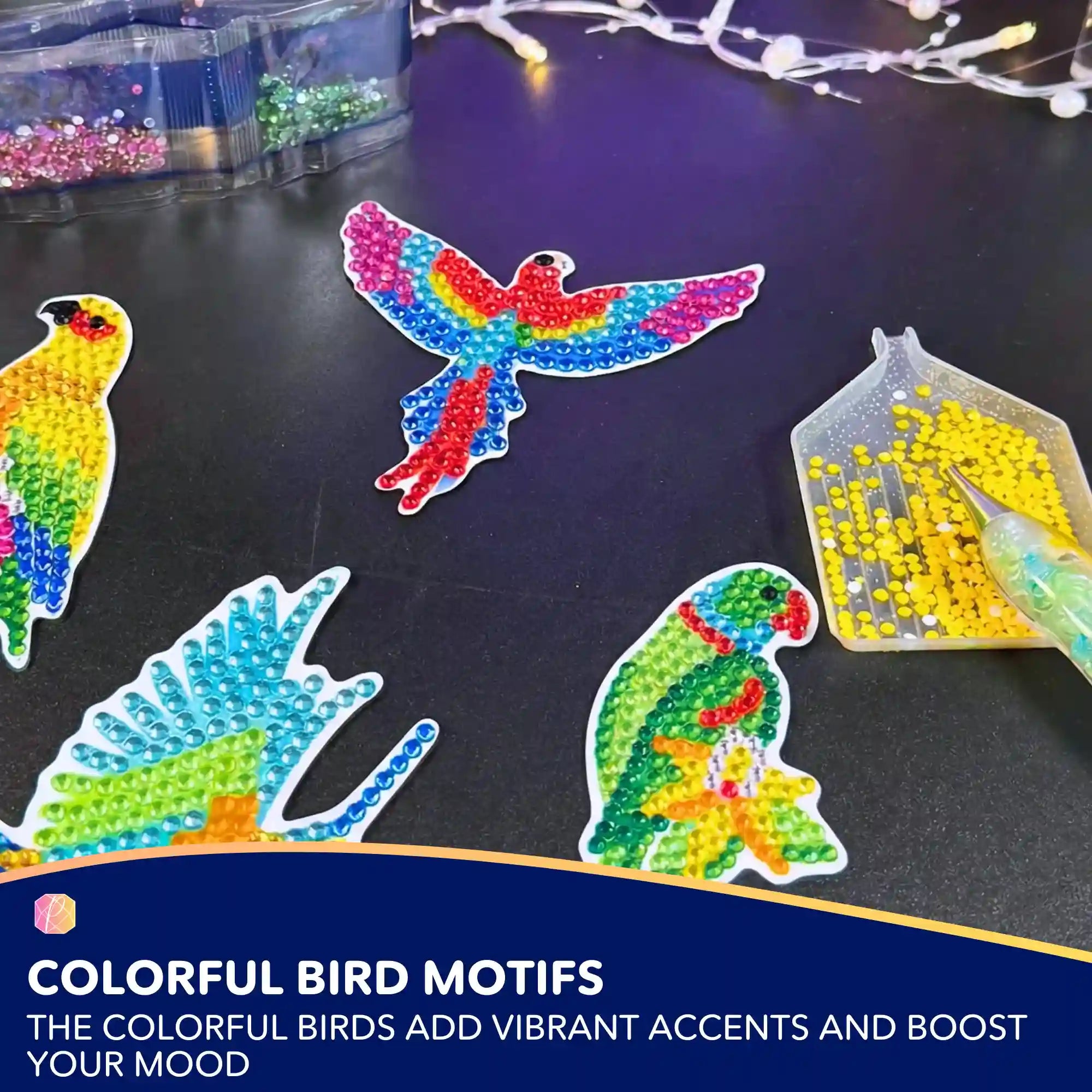 Diamond Painting Sticker – Colorful Birds