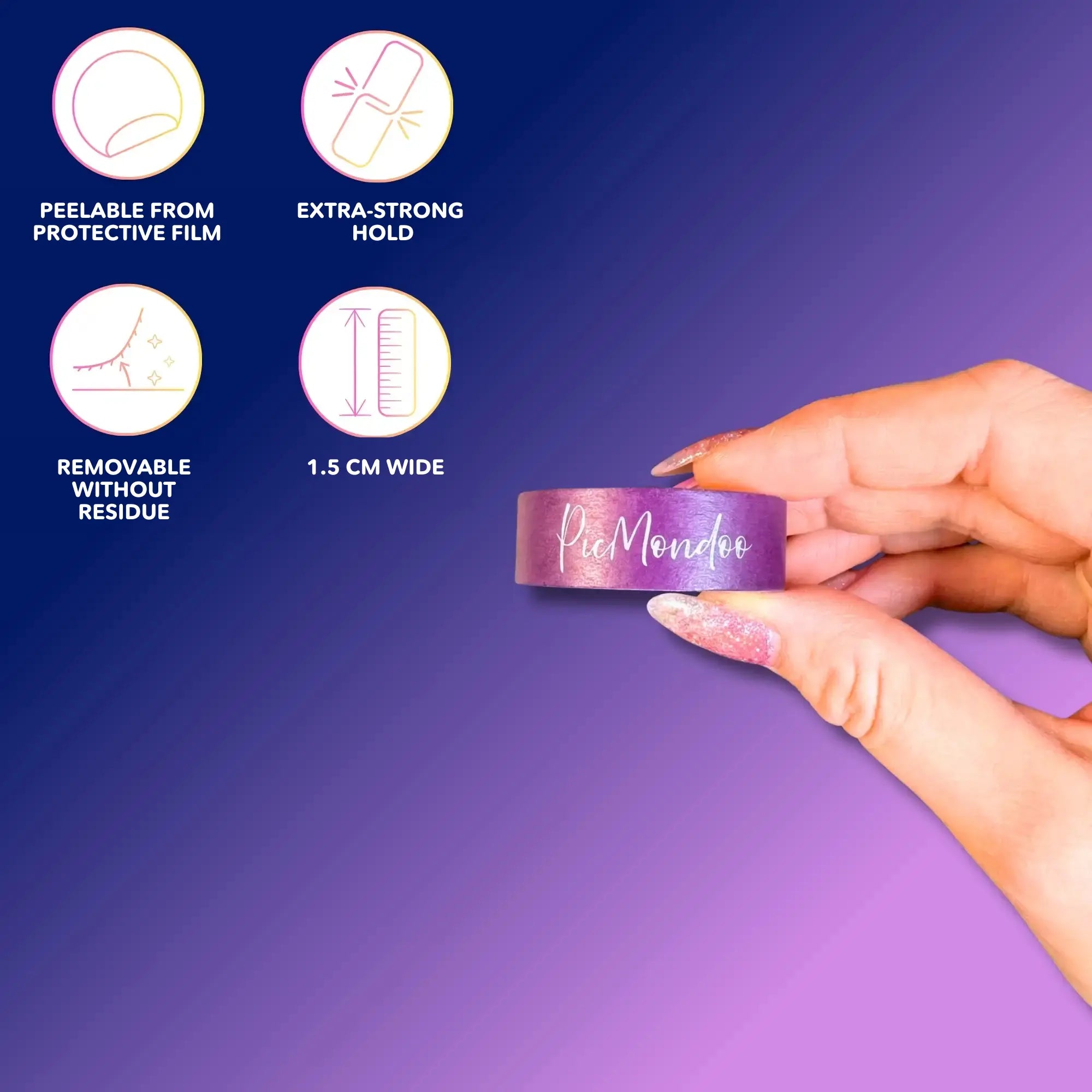 Diamond Painting Adhesive Tape - Purple Picmondoo Logo