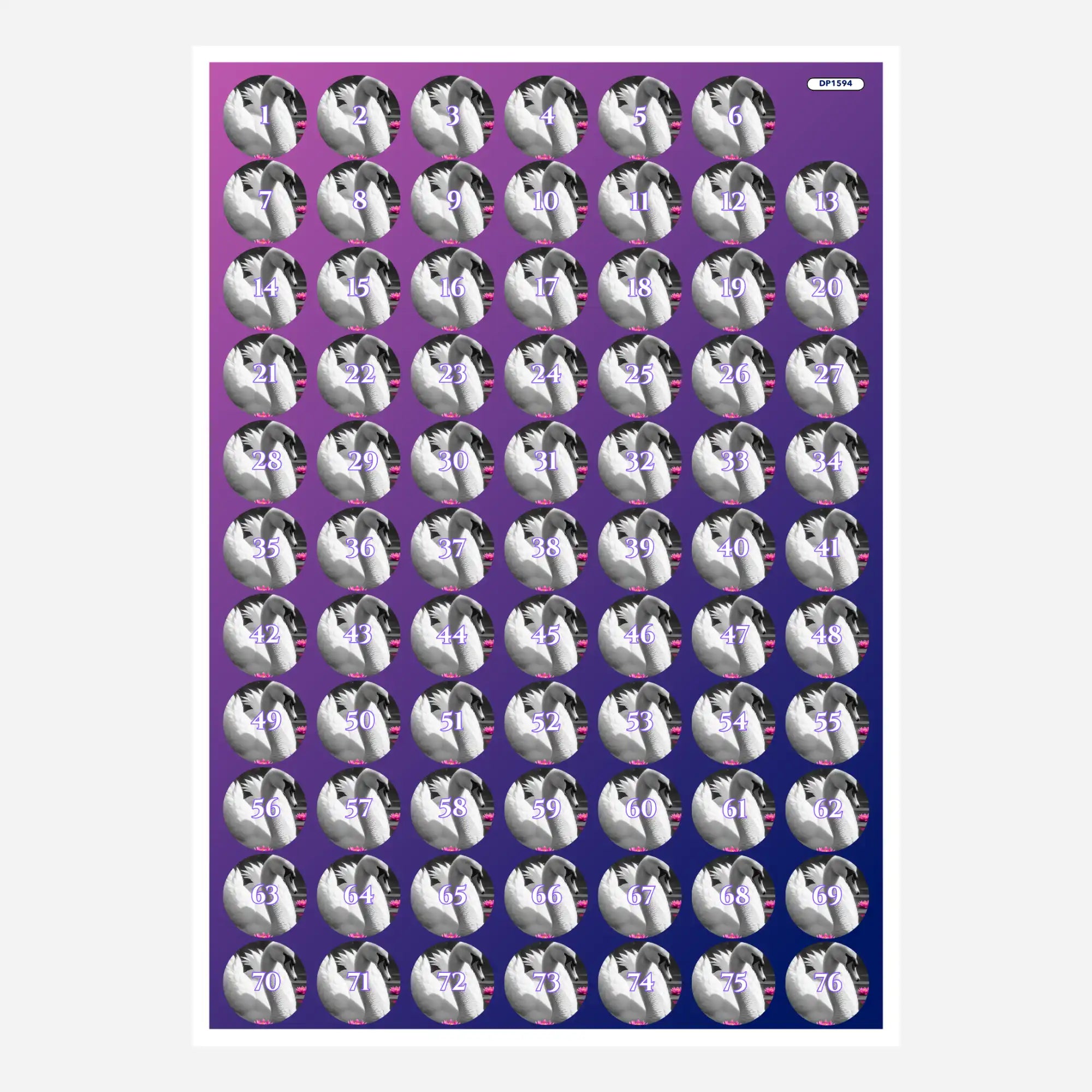 Small Jar Stickers - Swan in the Water Lily Lake