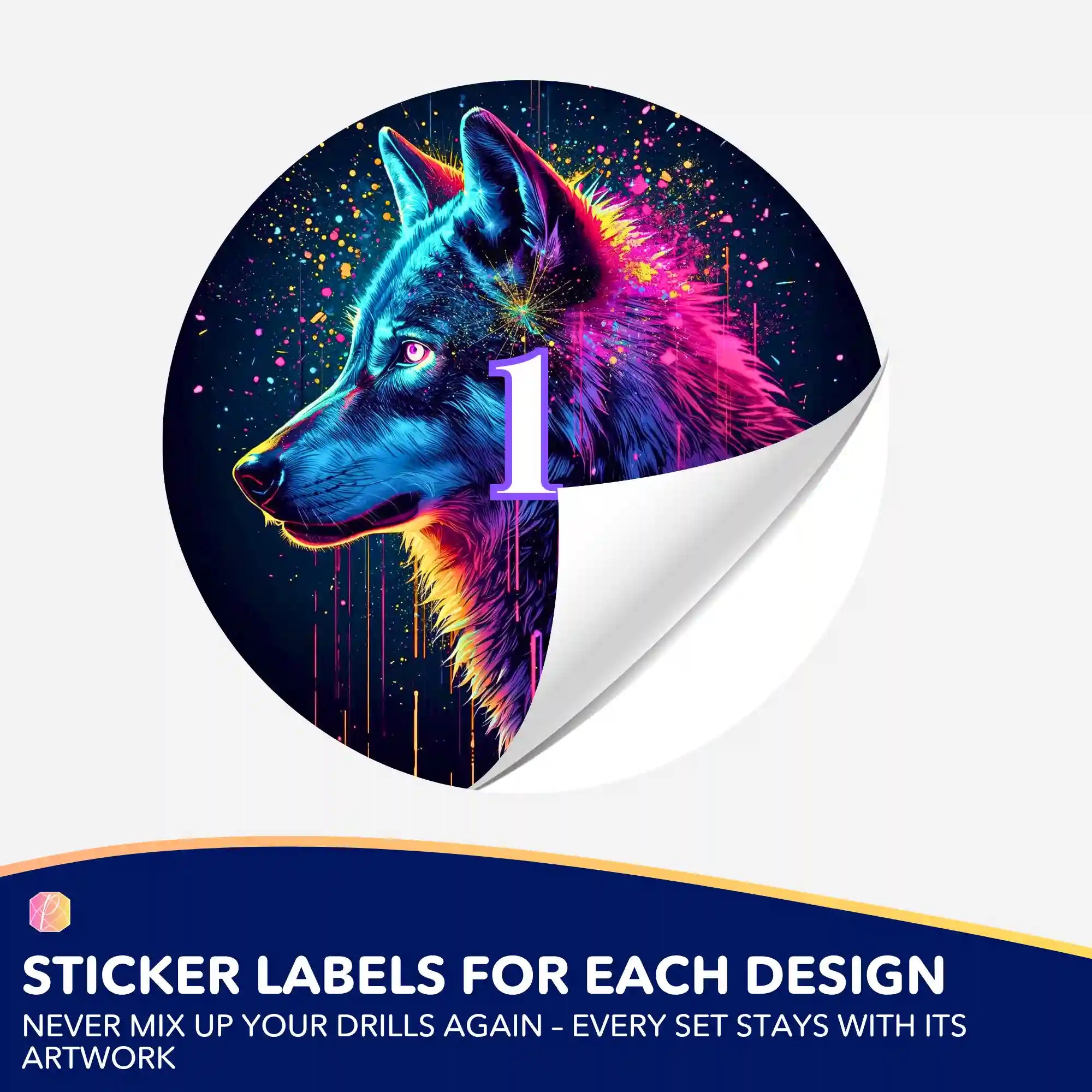 Small Jar Stickers - Power Animal Wolf: Clarity & Instinct