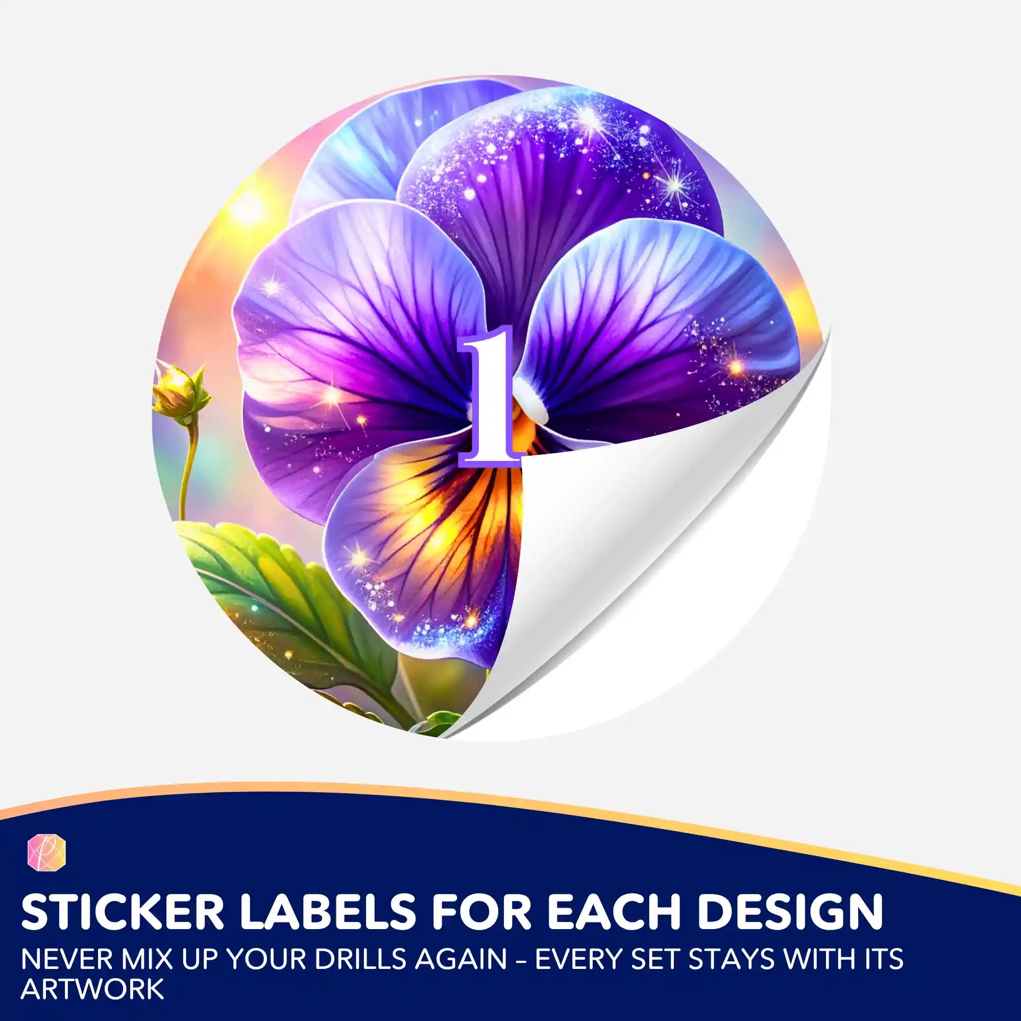 Small Jar Stickers - Star Violets