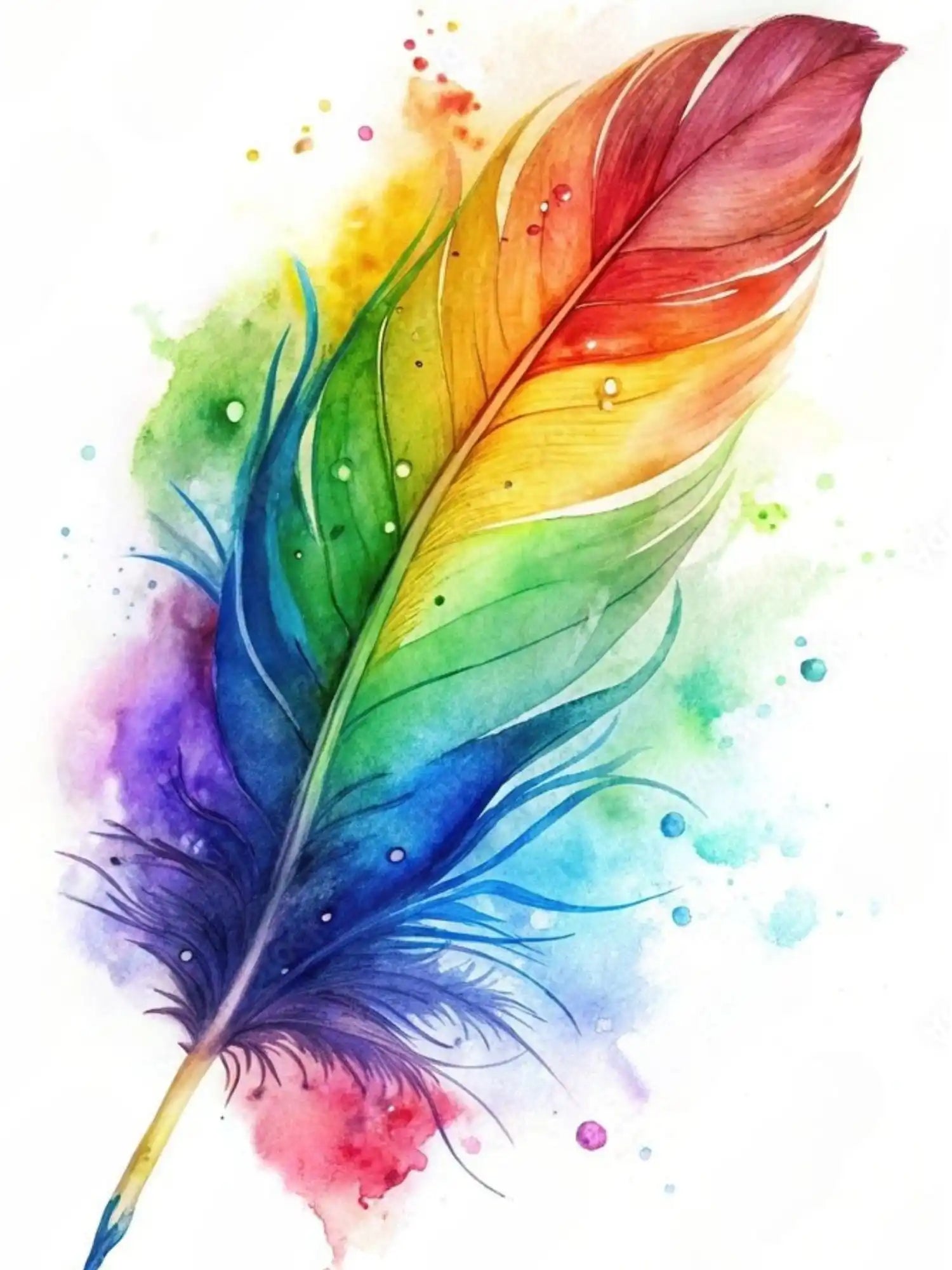 Diamond Painting Mini – Rainbow Feather