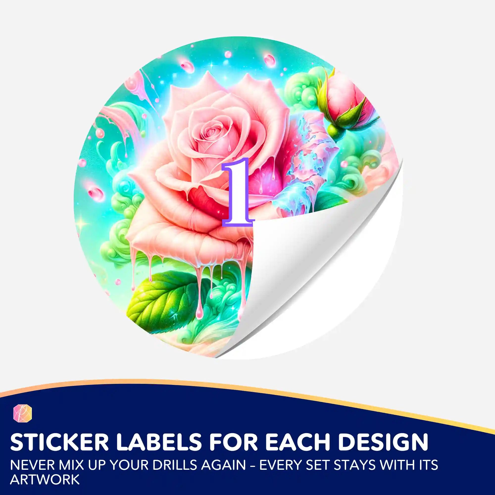 Small Jar Stickers - Candy Rose
