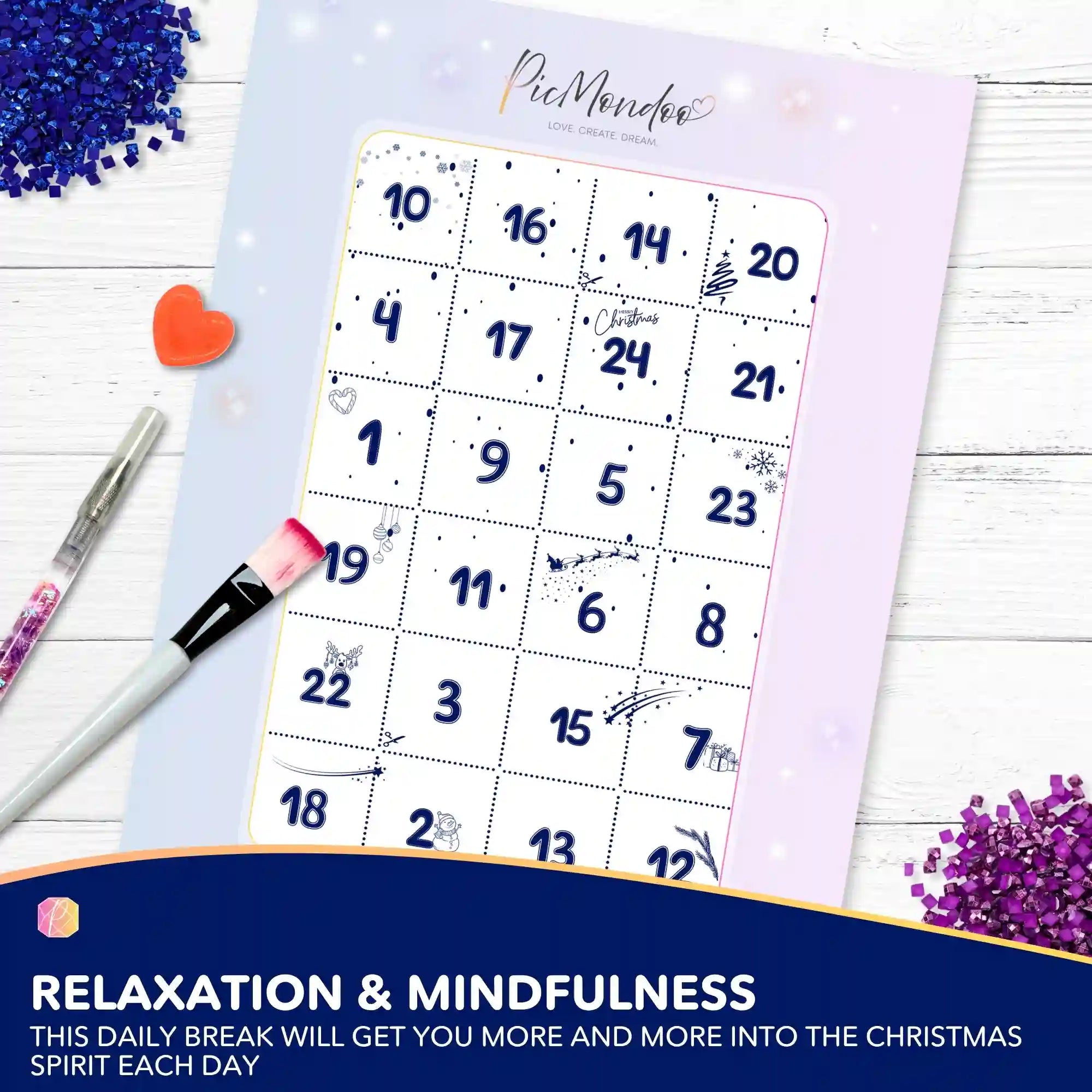 Diamond Painting “Advent Calendar Design” with 24 Sections – Limited Edition
