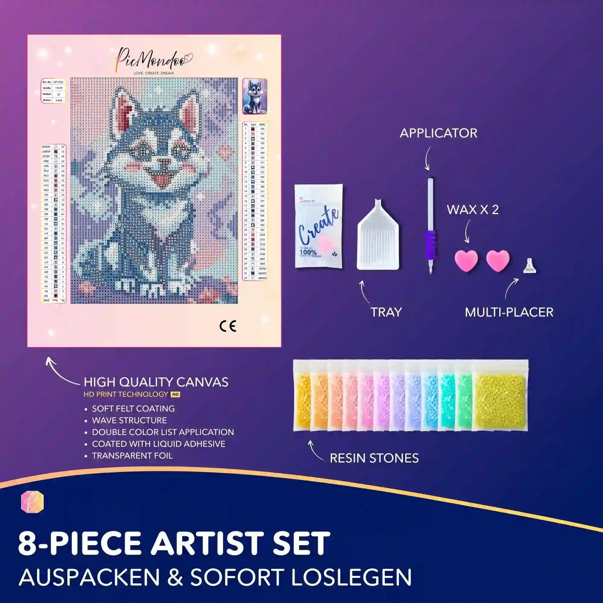 Diamond Painting Mini - Husky Happy