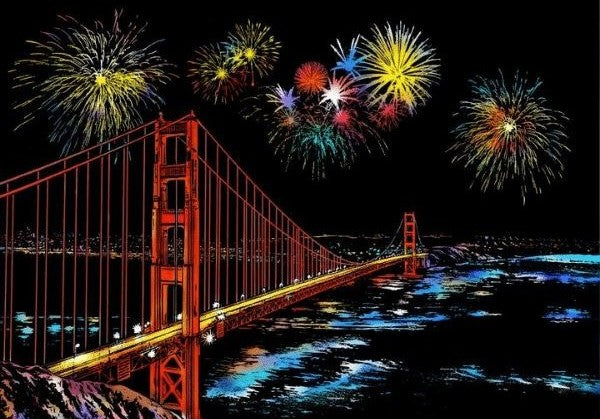 Scratch Painting – XL 4-Piece Set Cities