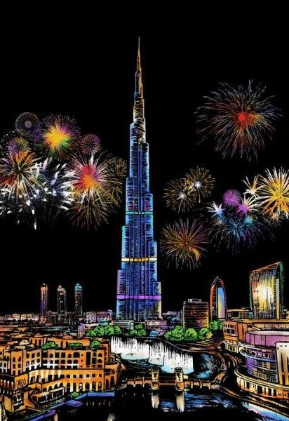 Scratch Painting – XL 4-Piece Set Cities II