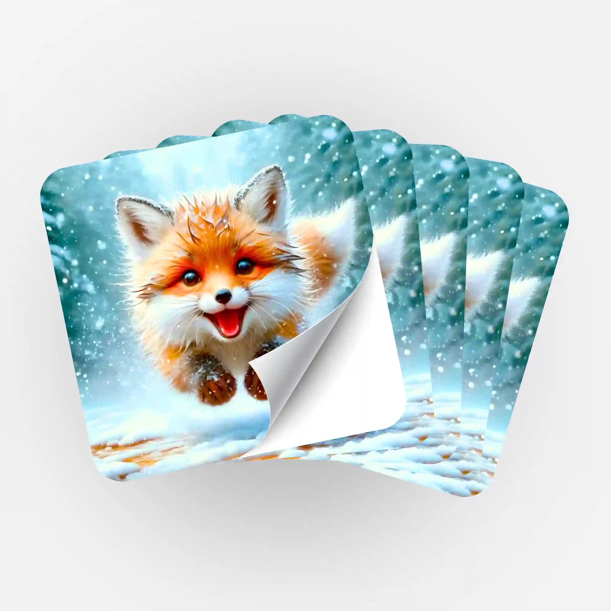 Wall Sticker 5-Pack - Little Fox in the Winter Forest