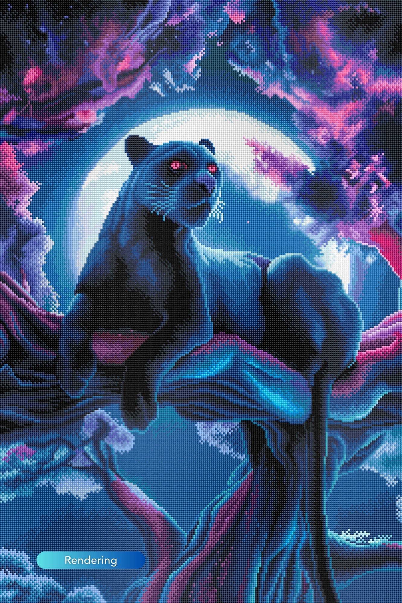 Diamond Painting - Black Panther Cherry Blossom Dream