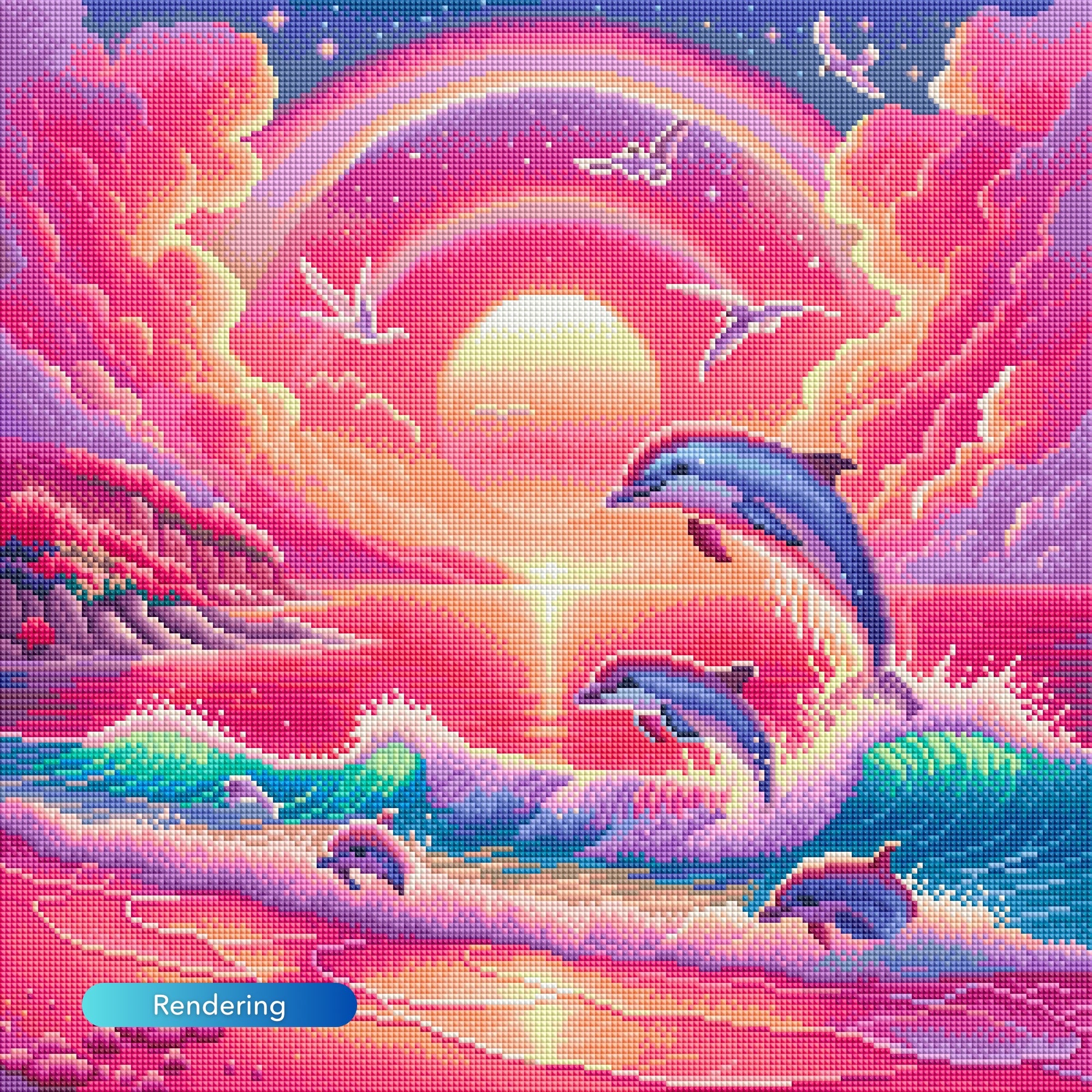 Diamond Painting - Pink Ocean Whisper