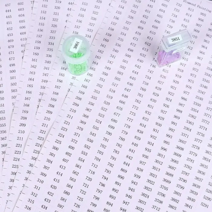 Diamond Painting Labels With All 457 DMC Numbers
