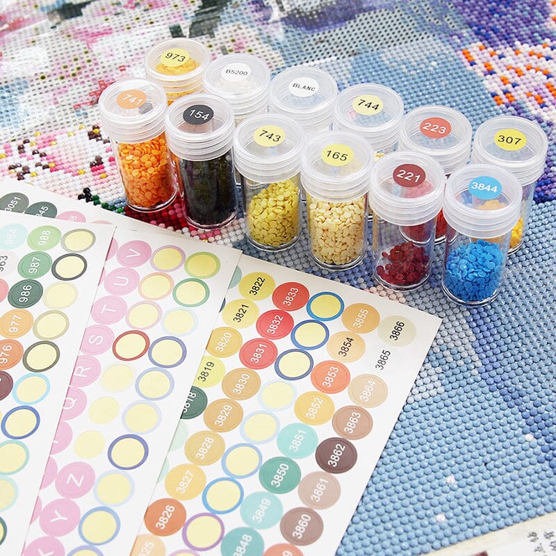 Diamond Painting - DMC Sticker - 4 Sheets - Round