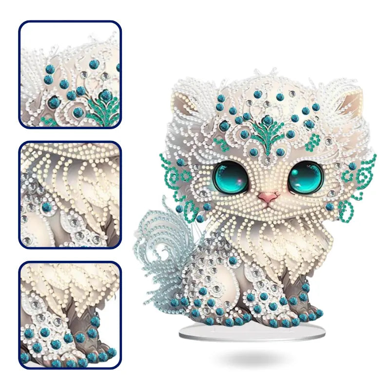 Diamond Painting Stand – White Cat