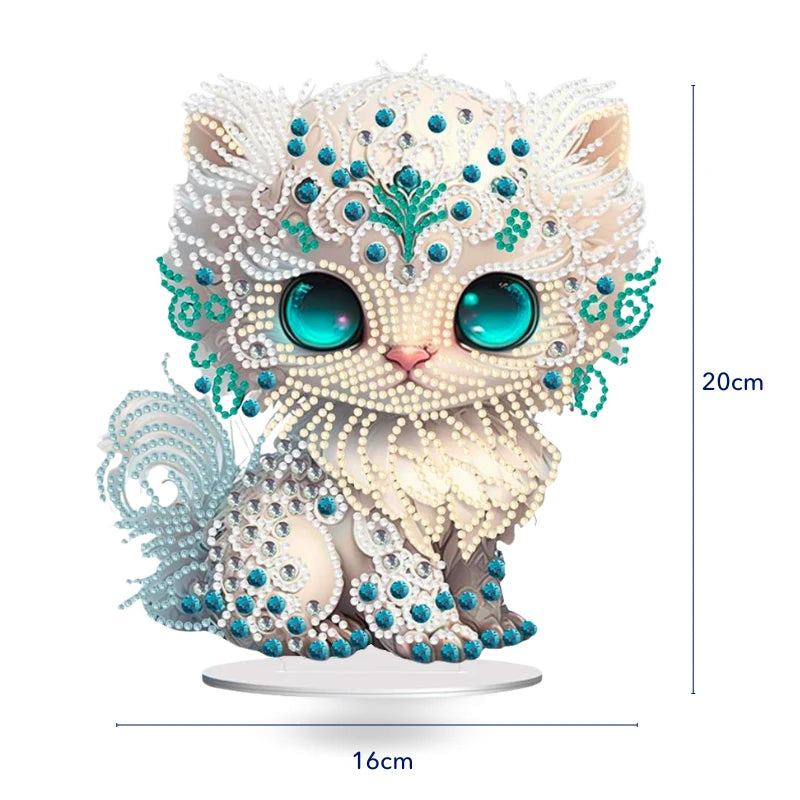 Diamond Painting Stand – White Cat