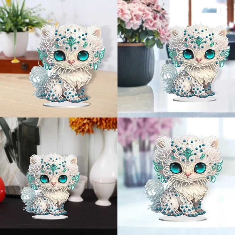 Diamond Painting Stand – White Cat