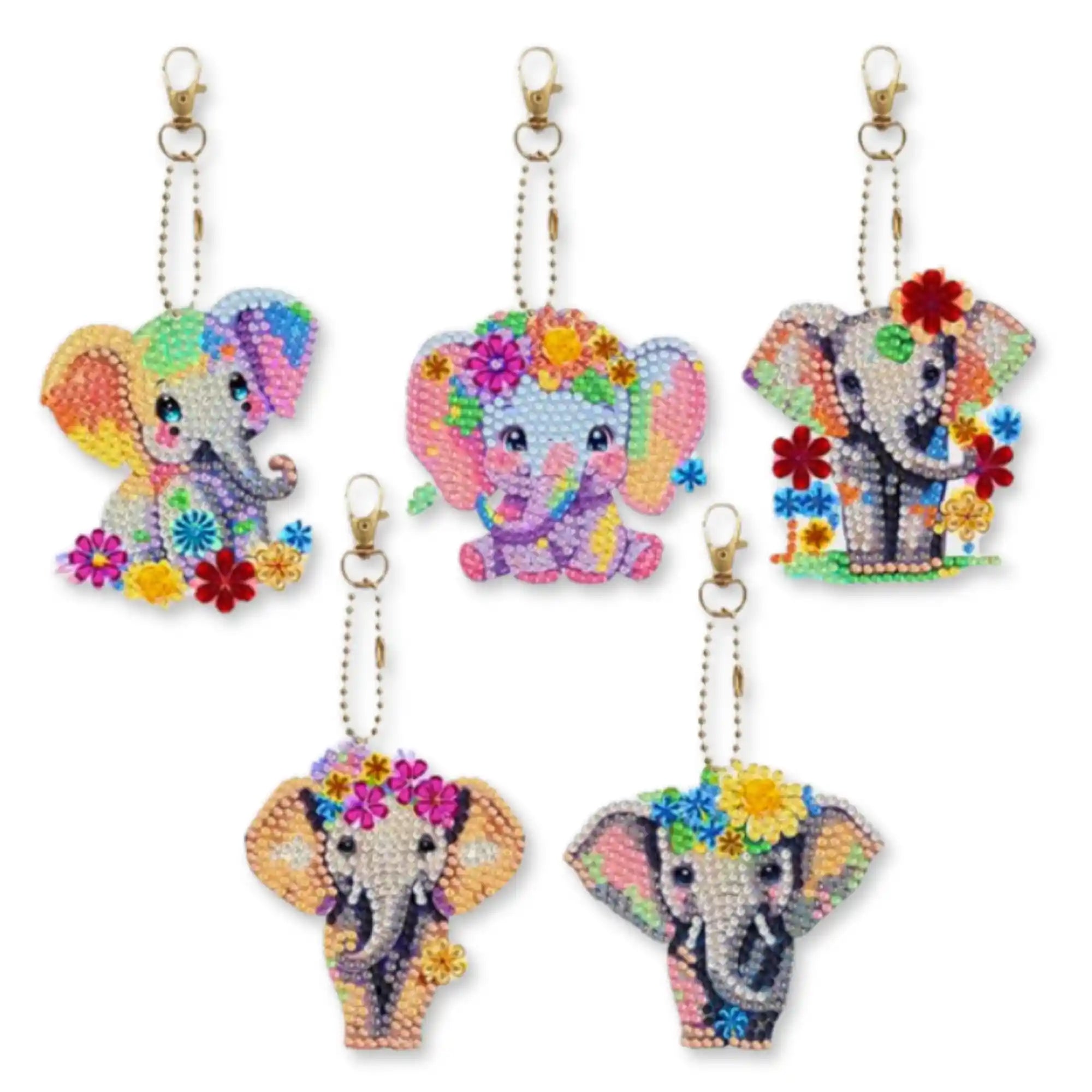 Diamond Painting Keychain - Cute Elephants