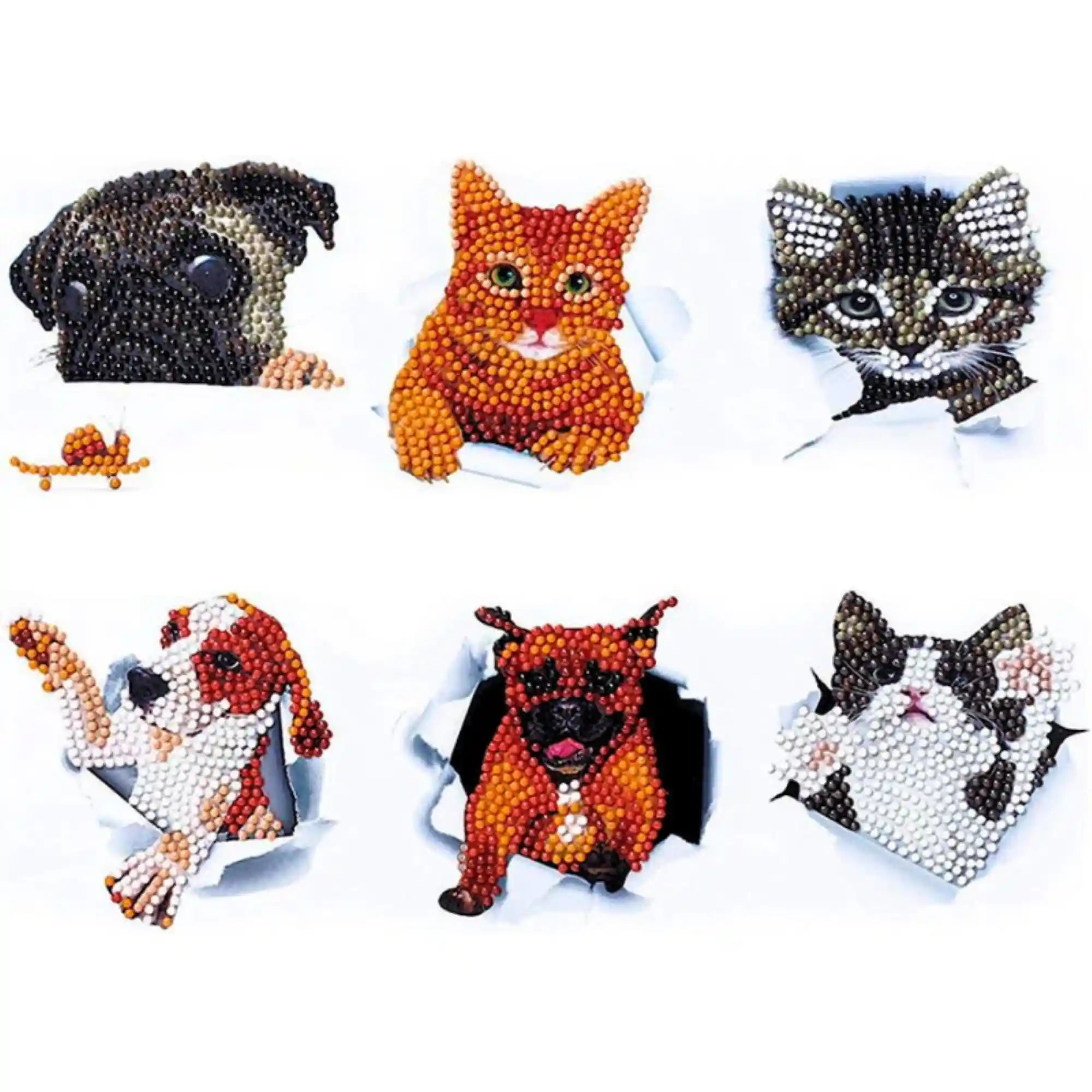 Diamond Painting XL Sticker - Lucky Pets