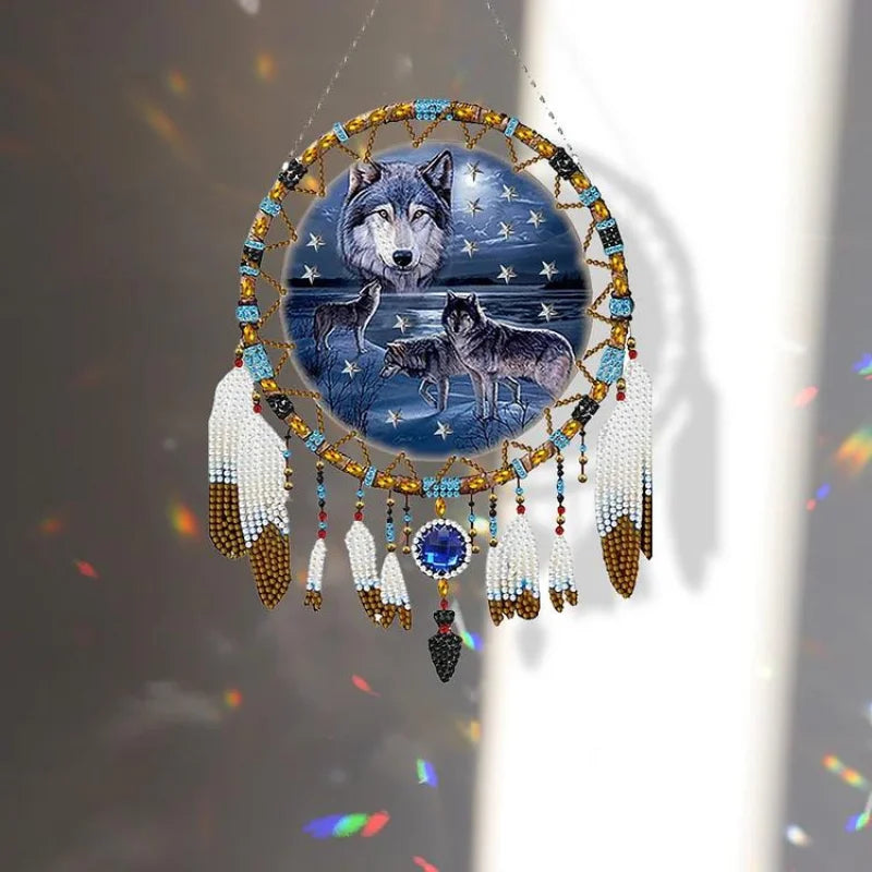 Diamond Painting Dreamcatcher XL – "Wolf of Dreams"