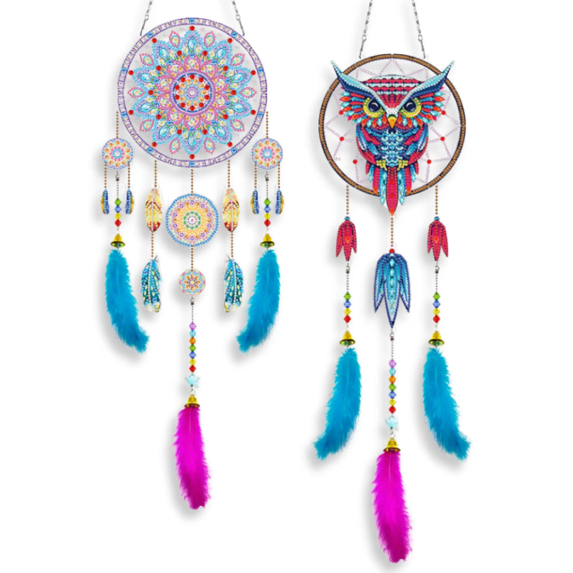 Diamond Painting Dreamcatcher XL - "Blue & Pink Dreams"
