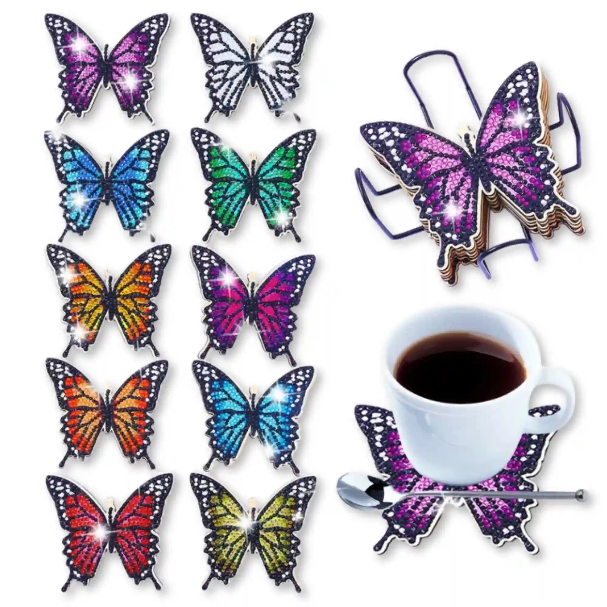 Diamond Painting - Coaster "Butterflies"