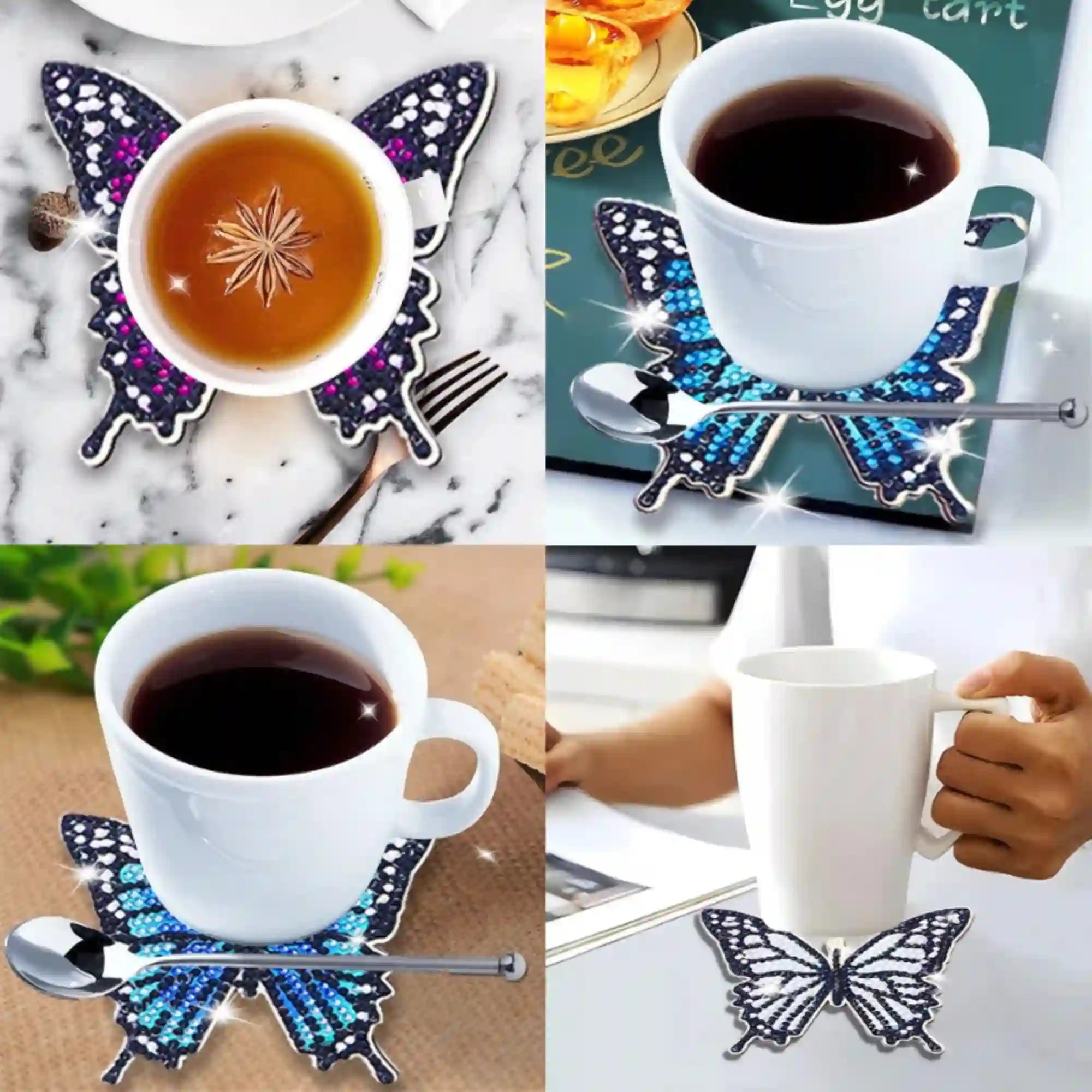 Diamond Painting - Coaster "Butterflies"