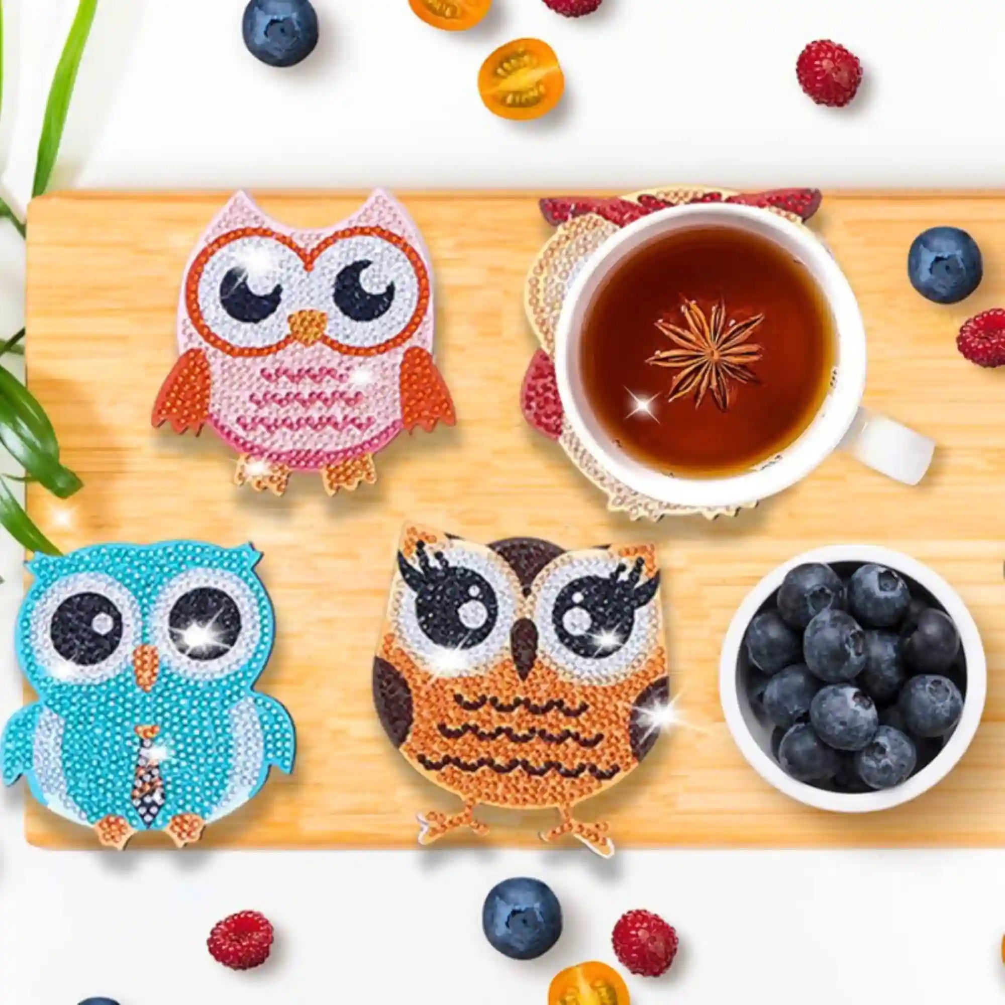 Diamond Painting - Coaster "Owls"