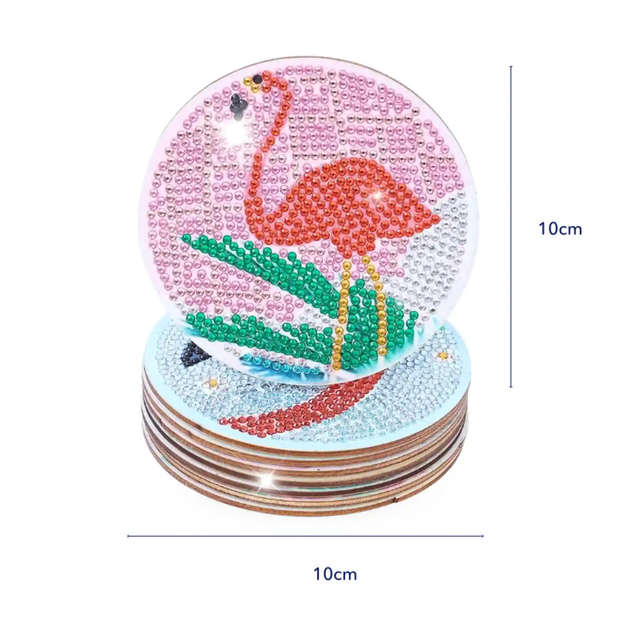 Diamond Painting - Coaster "Pink Flamingos"