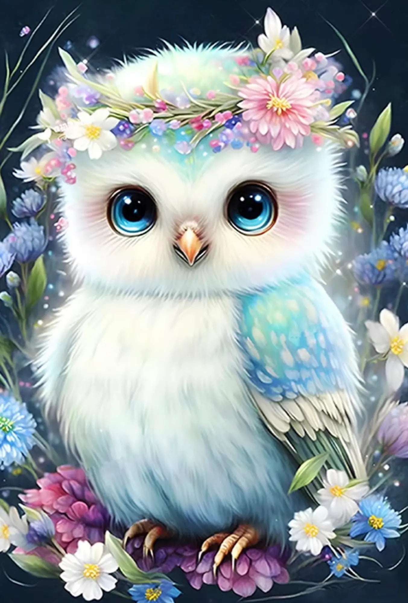 Diamond Painting – Owl in the Sea of Flowers
