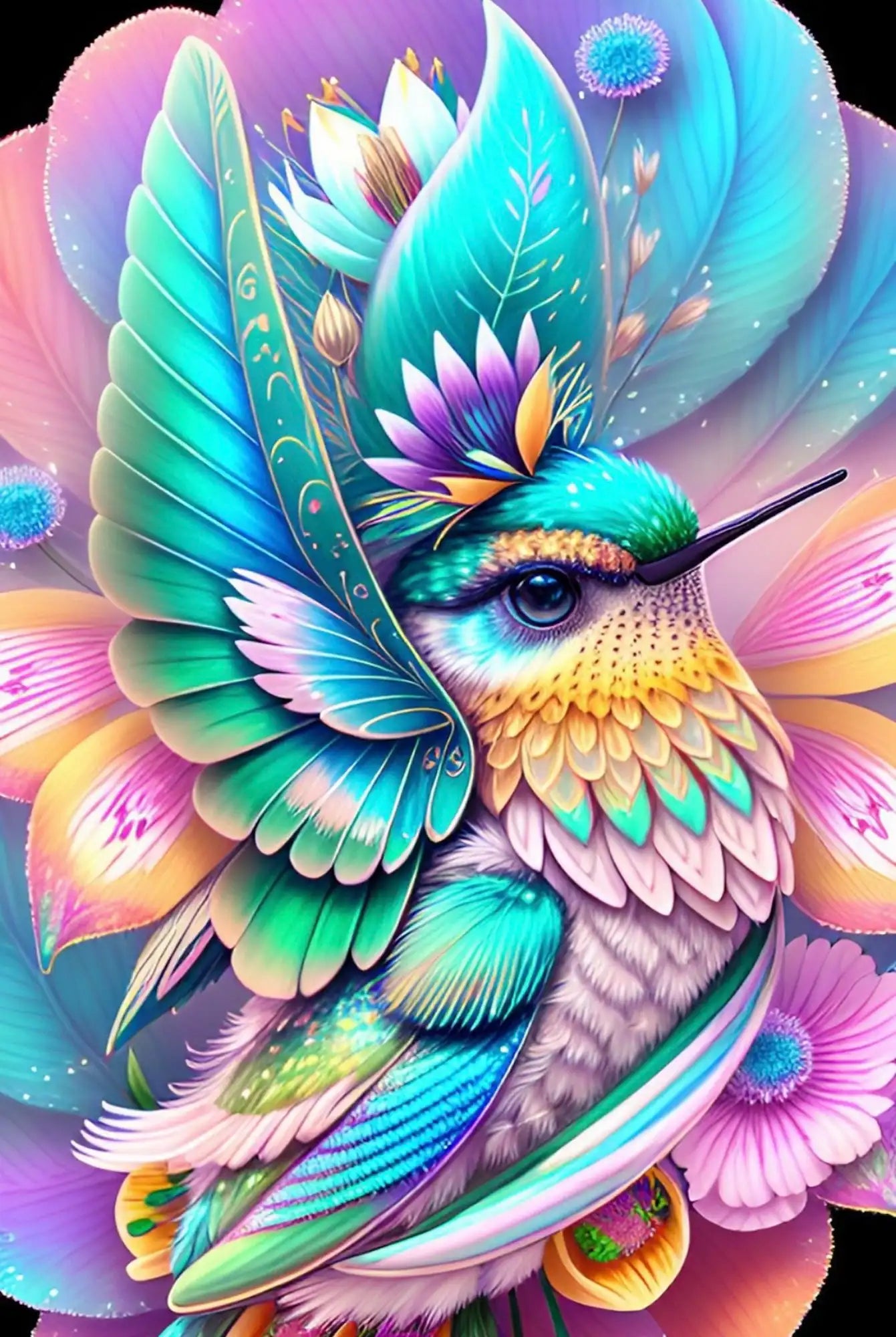 Diamond Painting – Hummingbird in the Flower Chalice