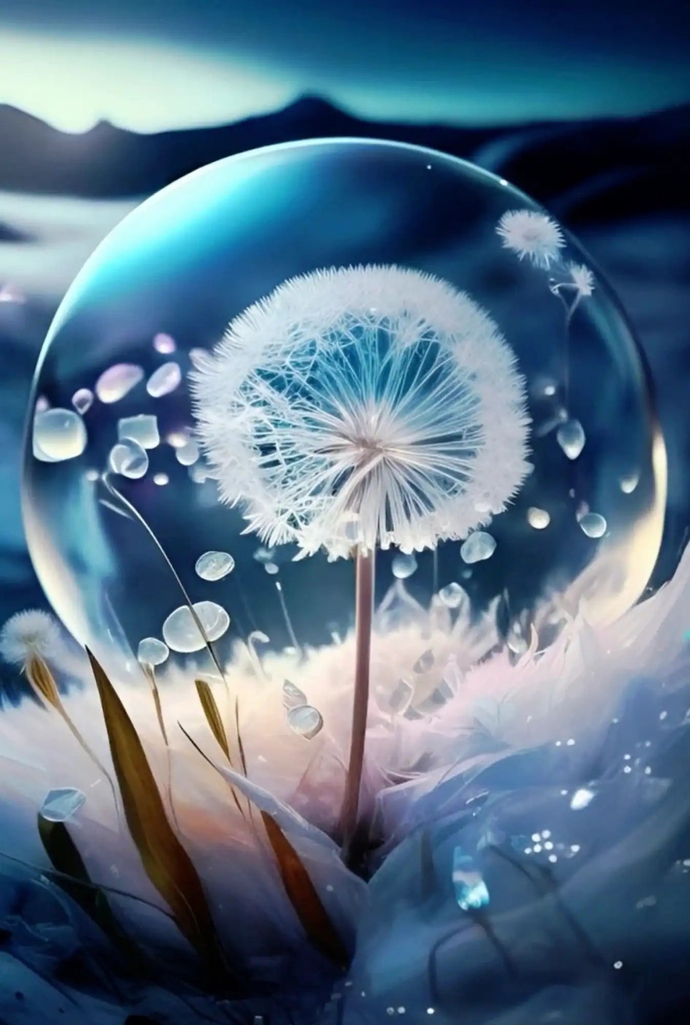 Diamond Painting Glow Picture Special – Dandelion Ice Crystal