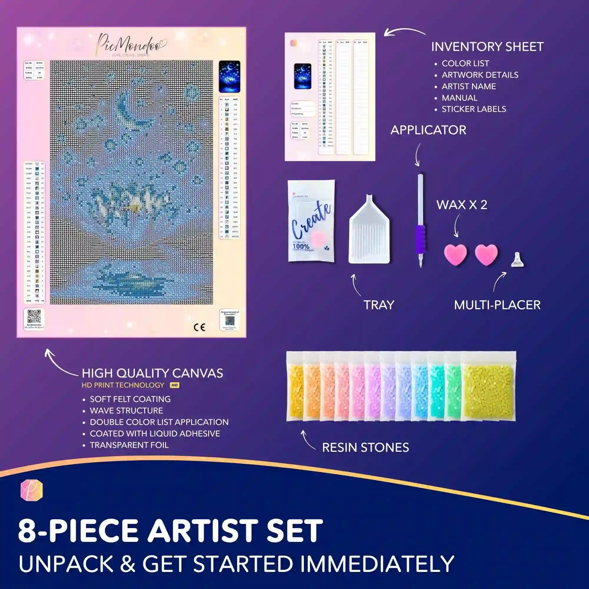 Diamond Painting – Blue Water Lily MINI