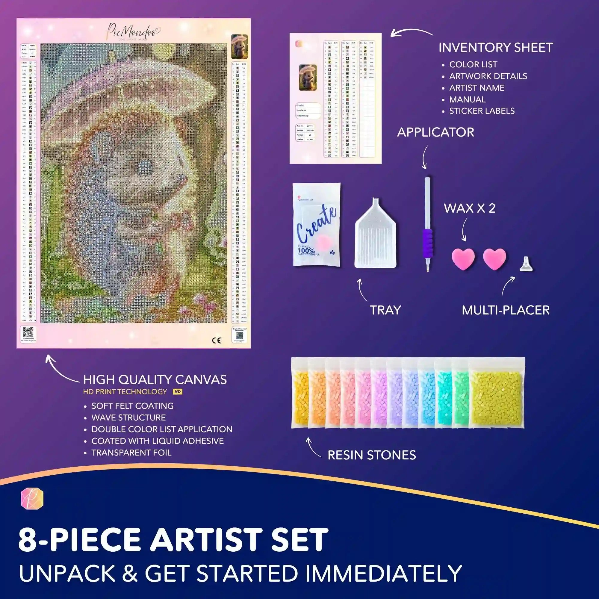 Diamond Painting – Little Hedgehog in Sunlight