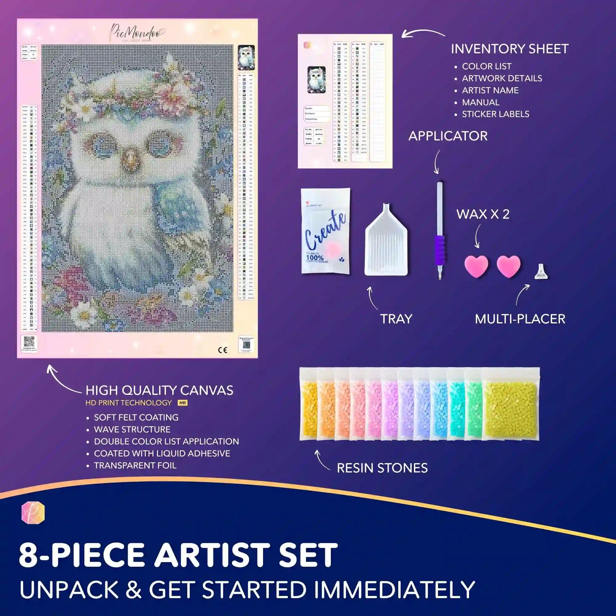 Diamond Painting – Owl in the Sea of Flowers