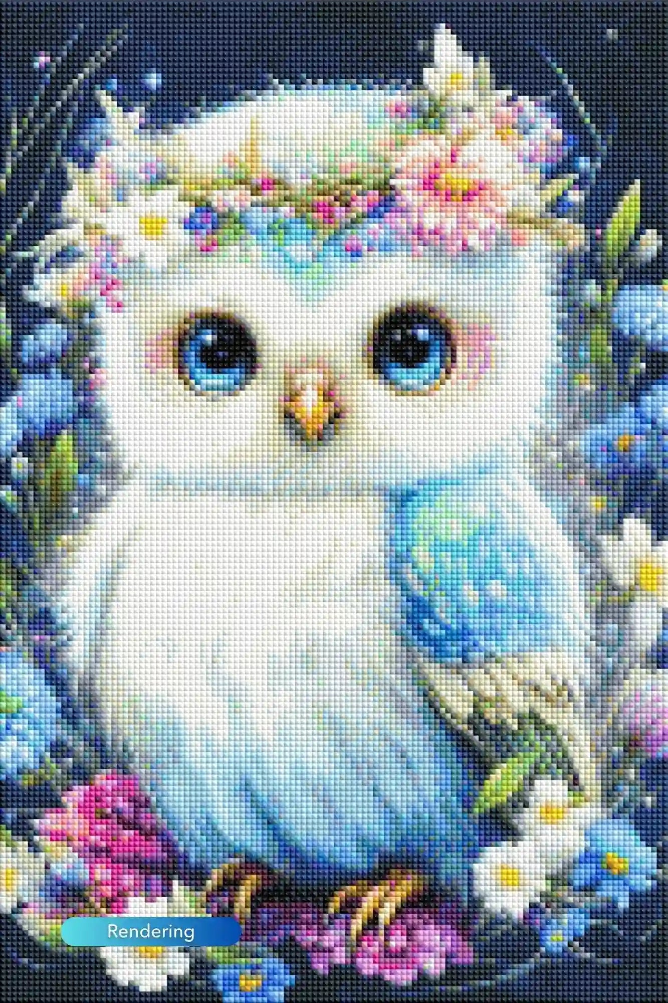 Diamond Painting – Owl in the Sea of Flowers