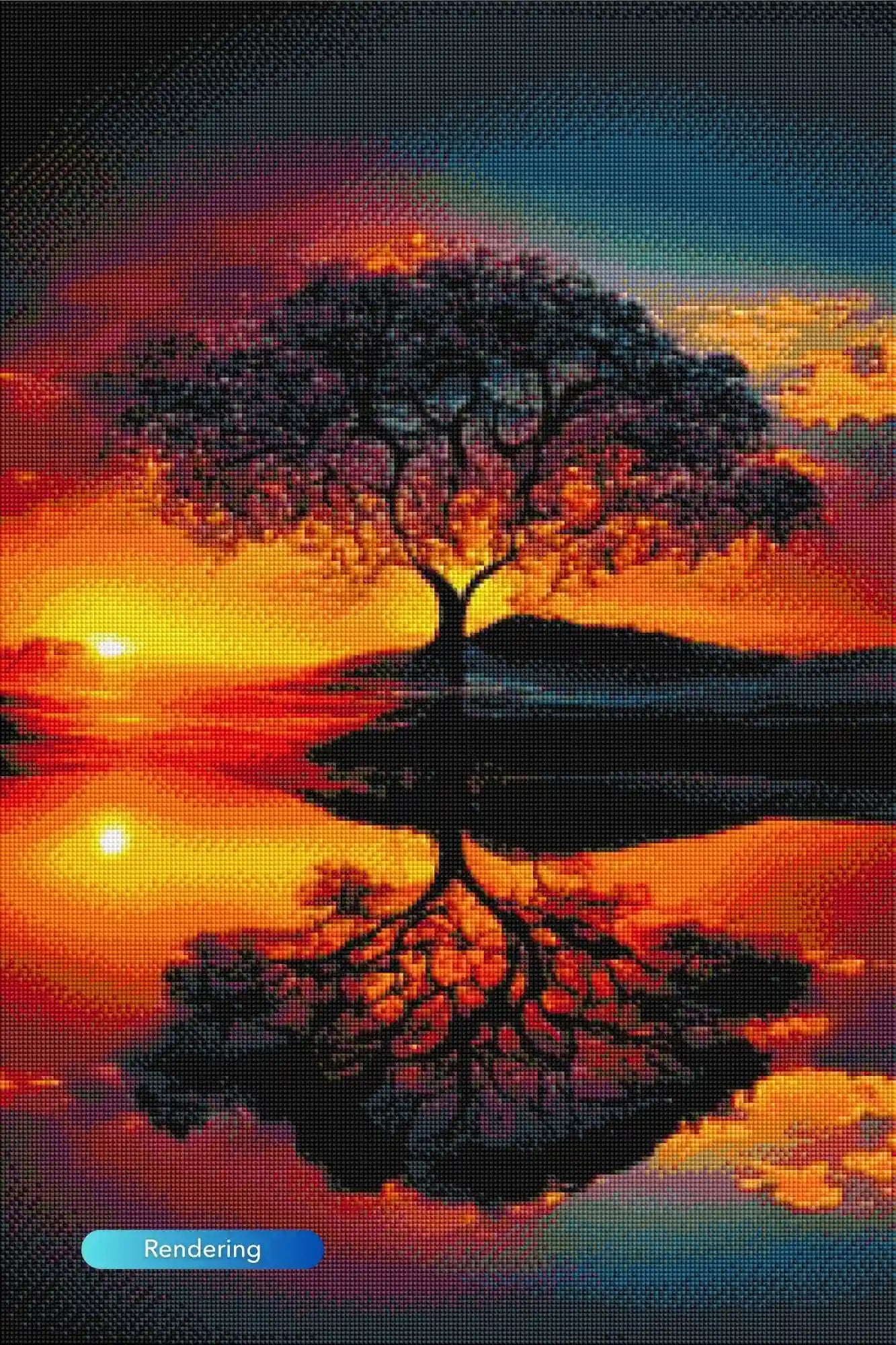 Diamond Painting - Tree At Sunset