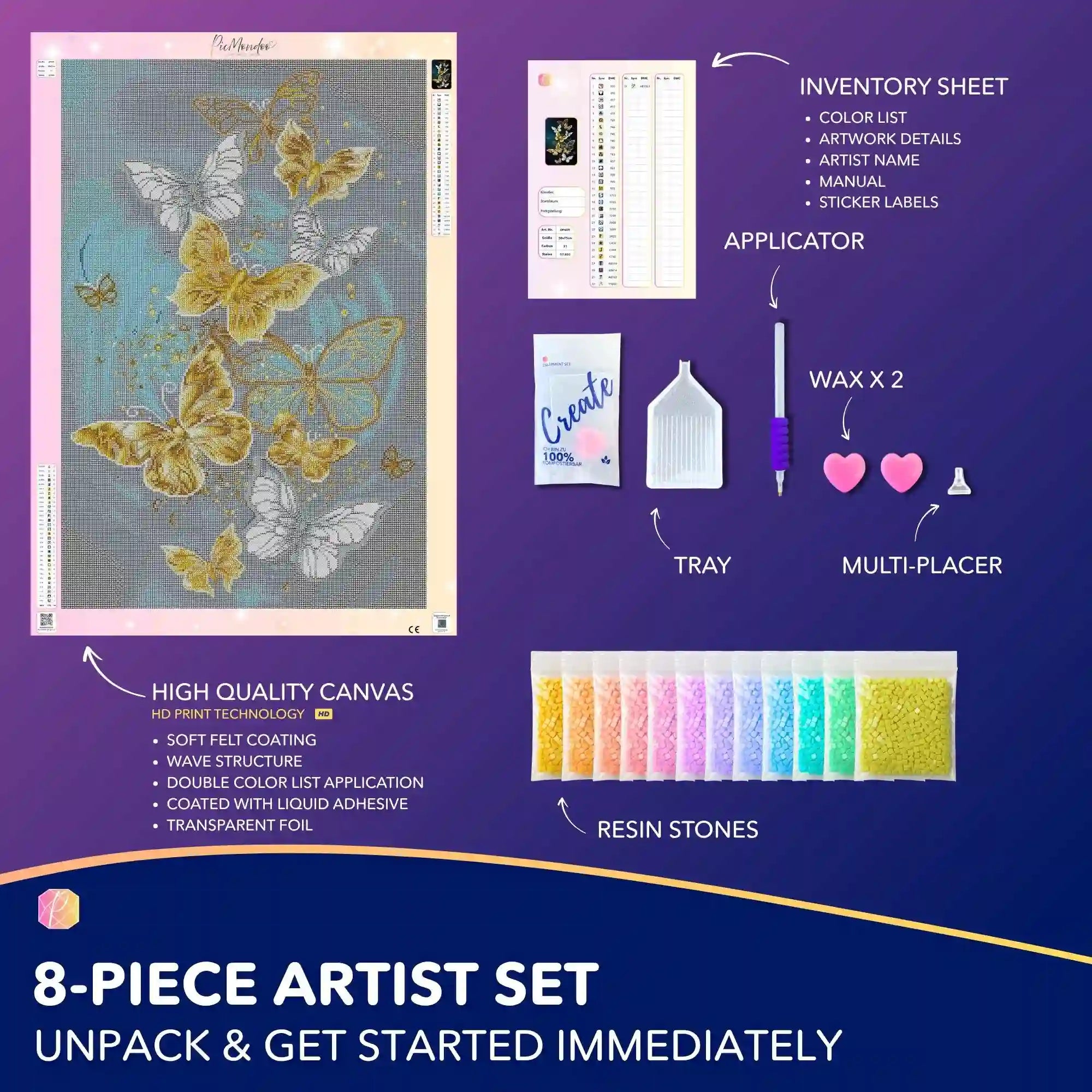 Diamond Painting Multi Special – Golden Butterflies