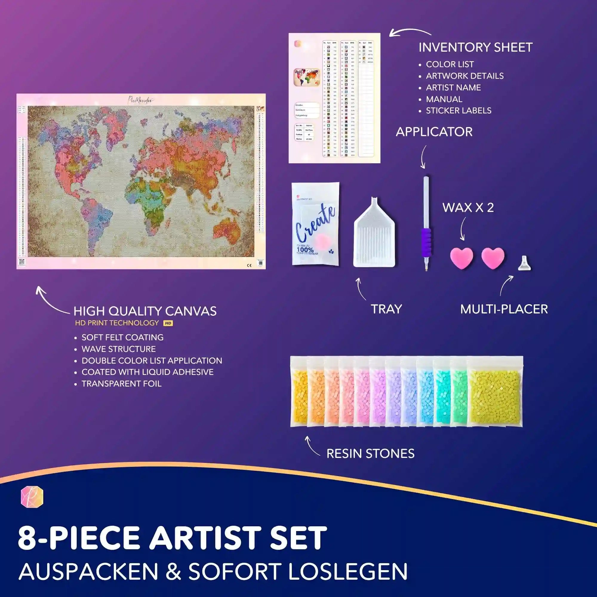 Diamond Painting – Colorful World Map