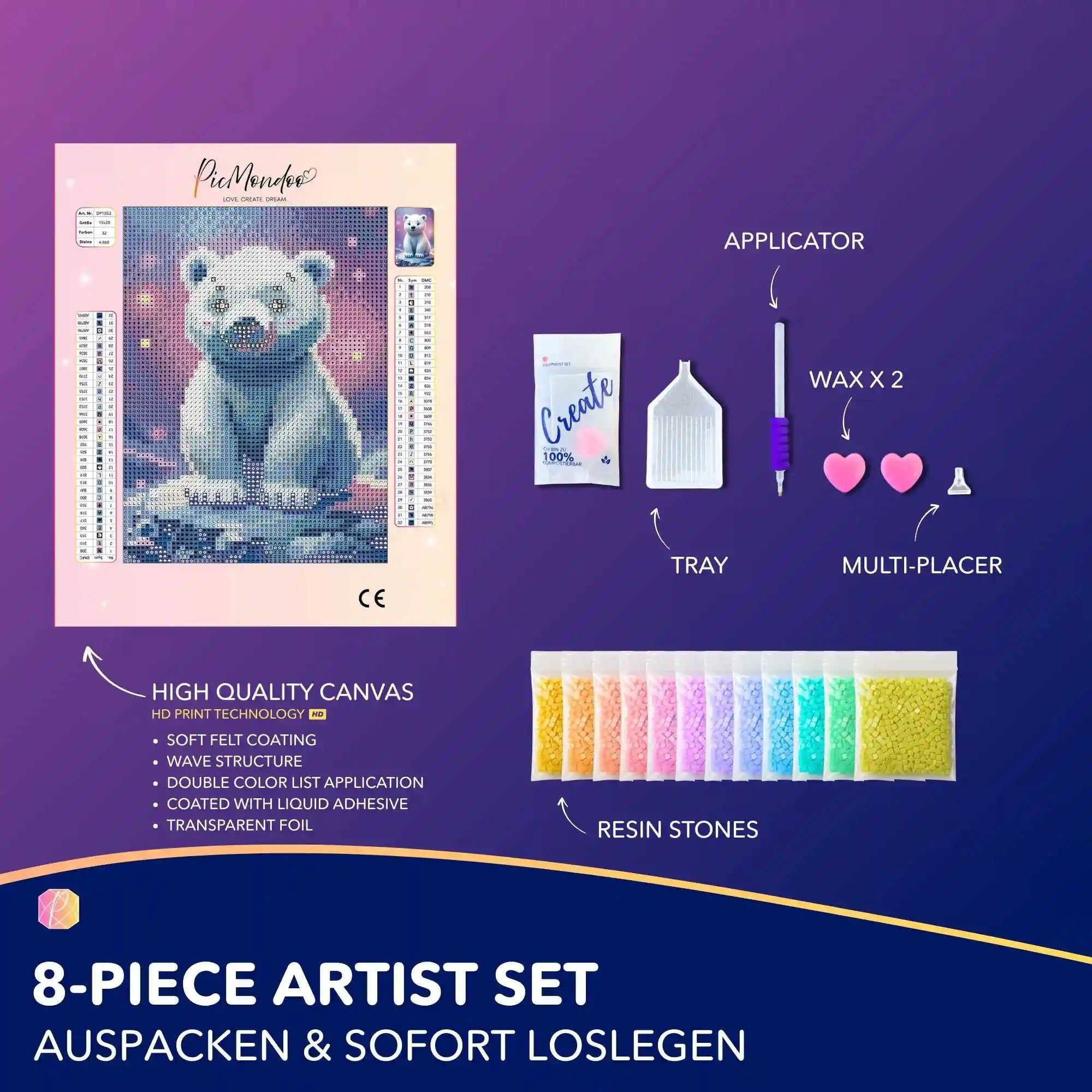 Diamond Painting Mini – Polar Bear Hugo