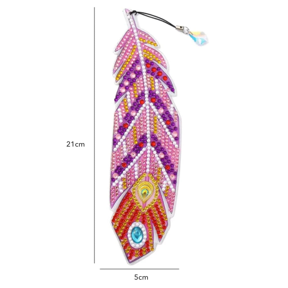 Diamond Painting Bookmark "Colorful Feathers" 2-Piece Set