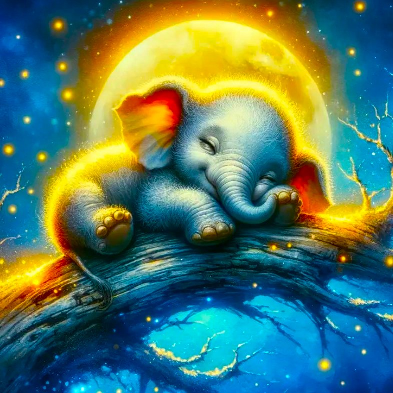 Diamond Painting - Moonlight Elephant