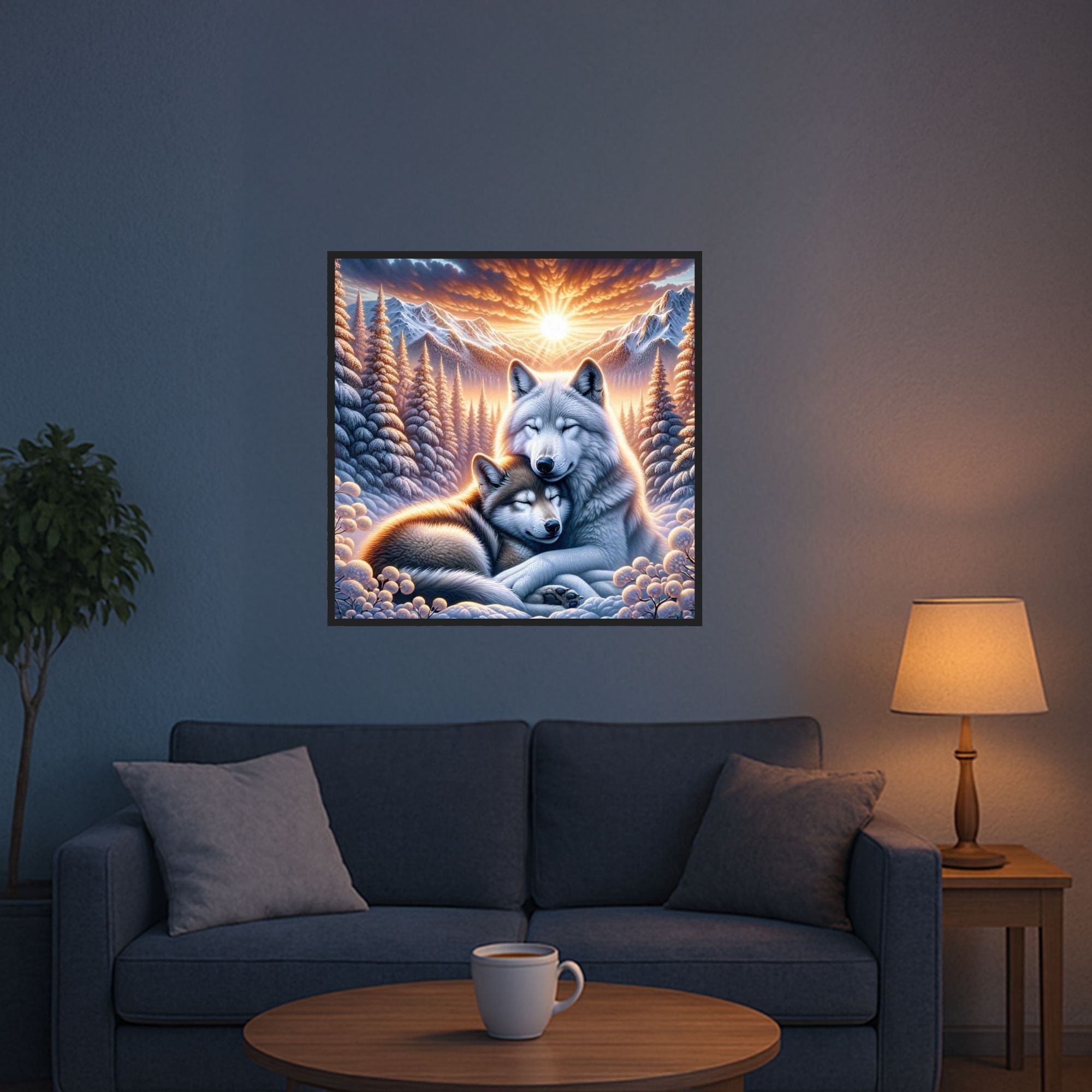 Diamond Painting - Wolf Love at Sunrise