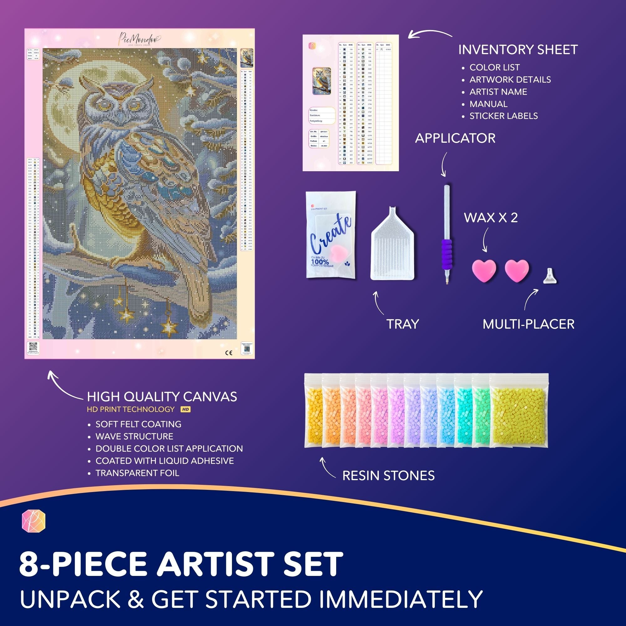 Diamond Painting - Golden Snow Owl