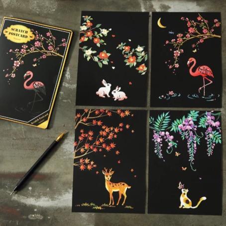 Scratch Painting – 4-Piece Set Animal Cards