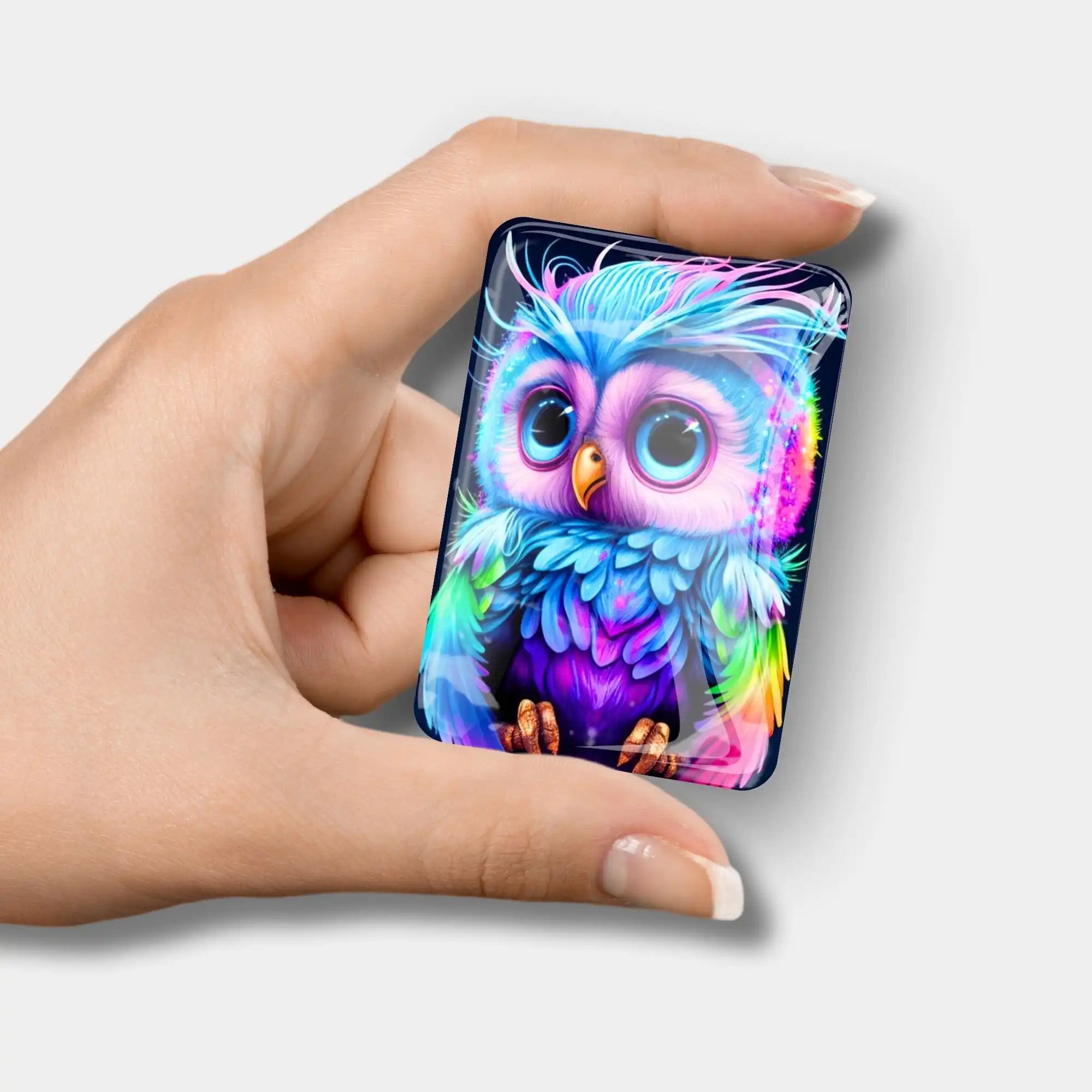 Cover Minder - Little Colorful Owl in a Riot of Colors