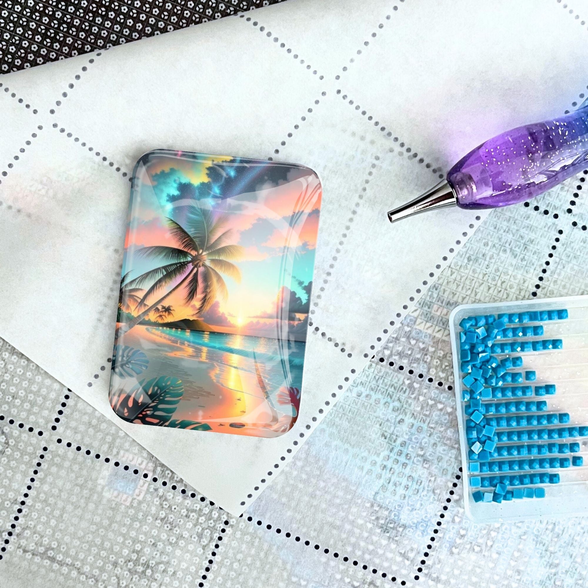 Cover Minder - Palm Tree in the Colorful Evening Sky